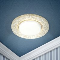 Светильник точечный GX53 Эра DK80 WH/GD белый/золото d120/90мм (30)