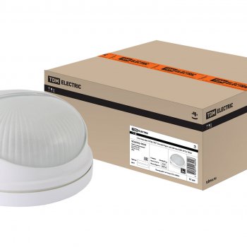 Светильник Е27 герметичный НПБ1307 60Вт D254x117мм IP54 ресничка TDM белый (12)