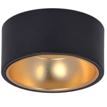 Светильник точечный накладной GX53 черный-золото IEK 4017 (30)