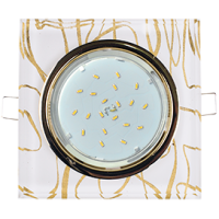 Ecola GX53 H4 5311 Glass Стекло Квадрат скошенный край Золото - золото на белом 38x120x120 (к+)