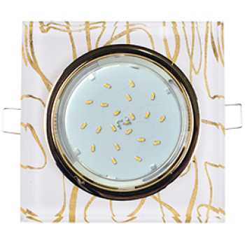 Ecola GX53 H4 5311 Glass Стекло Квадрат скошенный край Золото - золото на белом 38x120x120 (к+)