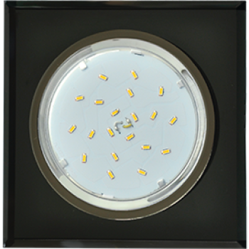 Ecola GX53 H4 5311 Glass Стекло Квадрат скошенный край Черный хром - черный 38x120x120 (к+)