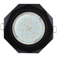 Ecola GX53 H4 5312 Glass Стекло 8-угольник с прямыми гранями черный хром - черный 38x133 (к+)