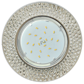 Светильник Ecola GX53 H4 5319 Glass Круг с прозр. мозаикой/фон зерк./центр.часть хром 40x123x123 (к+)