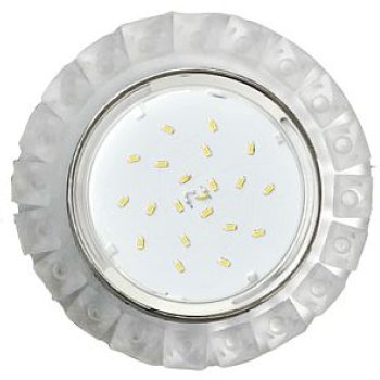 Ecola GX53 H4 5361 Glass Круг с крупными матовыми стразами Конус/фон мат./центр.часть хром 52x120 (к