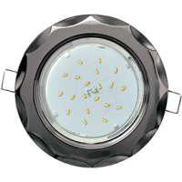 Ecola GX53 H4 9014 светильник встраив. без рефл. "Звезда" Черный хром 38x116 (к+)