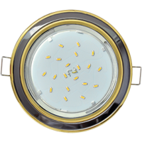 Ecola GX53 H4 9022 светильник встраив. без рефл. 2 цв. золото-черный хром-золото 38х106 (к+)