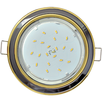 Ecola GX53 H4 9022 светильник встраив. без рефл. 2 цв. золото-черный хром-золото 38х106 (к+)