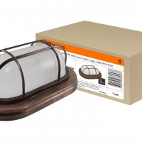 Светильник Е27 герметичный НПБ1402 60Вт 232x145x88мм овал IP54 решётка TDM венге (8)