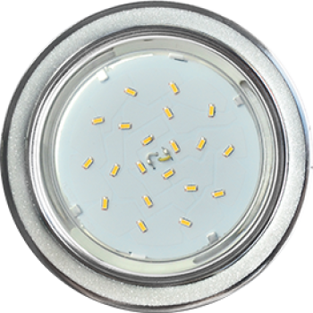 Ecola GX53 H4 DL3901 светильник встраив. без рефл.  Круг под стеклом Белый блеск / хром 106х38 (к+)