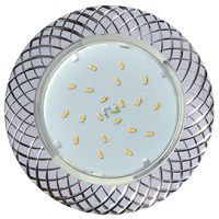 Ecola GX53 H4 DL5381  светильник встраив. без рефл. Сетка Белый/Алюм 20x110 (к+)