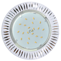 Ecola GX53 H4 DL5383  светильник встраив. без рефл. Рифленые реснички Белый/Алюм 20x110 (к+)