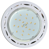 Ecola GX53 H4 DL5385  светильник встраив. без рефл. Точки-полоски по кругу Белый/Алюм 20x110 (к+)