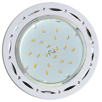 Ecola GX53 H4 DL5385  светильник встраив. без рефл. Точки-полоски по кругу Белый/Алюм 20x110 (к+)