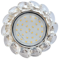 Светильник Ecola GX53 H4 Glass Круглый с большими хрусталиками Прозр. /Хром 56x125