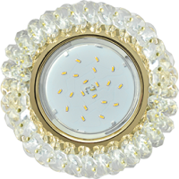 Светильник Ecola GX53 H4 Glass Круглый с хрусталиками Прозрачный /Золото 56x120