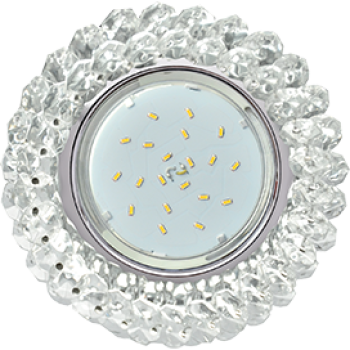 Светильник Ecola GX53 H4 Glass Круглый с хрусталиками Прозрачный /Хром 56x120 (30)