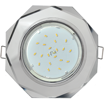 Светильник Ecola GX53 H4 Glass Стекло 8-угольник с прямыми гранями хром - хром (зеркальный) 38x133