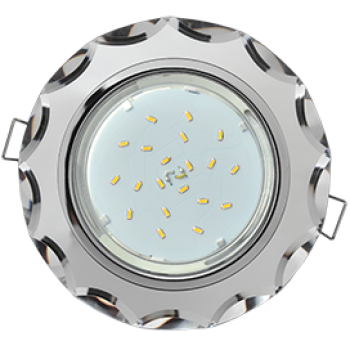 [] Ecola GX53 H4 Glass Стекло Круг с вогнутыми гранями хром - хром 38x126