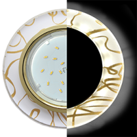 Светильник Ecola GX53 H4 LD5310 Glass Стекло Круг с подсветкой золото - золото на белом 38x126 (к+)