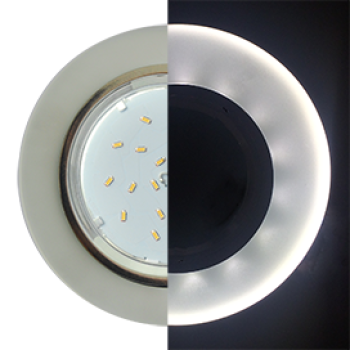 Светильник Ecola GX53 H4 LD5310 Glass Стекло Круг с подсветкой хром - матовый 38x126 (к+) (30)