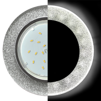 Ecola GX53 H4 LD5310 Glass Стекло Круг с подсветкой хром - серебряный блеск 38x126 (к+) (30)