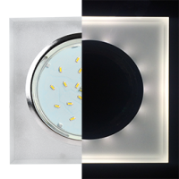 Ecola GX53 H4 LD5311 Glass Стекло Квадрат скошенный край с подсветкой  хром - матовый 38x120x120 (к+