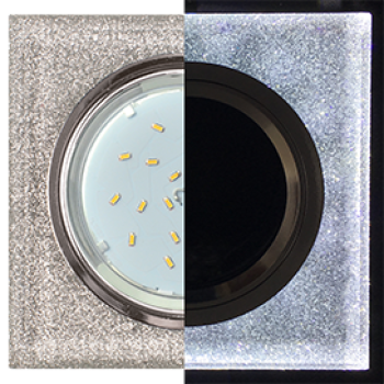 Ecola GX53 H4 LD5311 Glass Стекло Квадрат скошенный край с подсветкой  хром - серебряный блеск 38x12