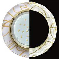 Ecola GX53 H4 LD5313 Glass Стекло Круг с вогнутыми гранями с подсветкой золото - золото на белом 38x126 (к+)