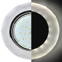 Ecola GX53 H4 LD5313 Glass Стекло Круг с вогнутыми гранями с подсветкой  хром - матовый 38x126 (к+)