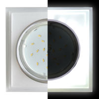 Ecola GX53 H4 LD5315 Glass Стекло Квадрат со ступеньками с подсветкой  хром - матовый 38x120x120 (к+)  [SL53SSECH]