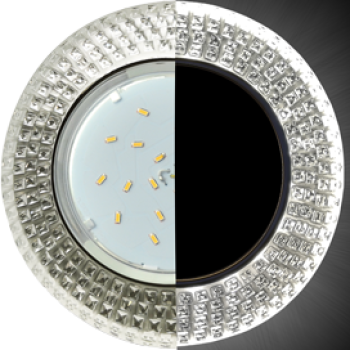 Ecola GX53 H4 LD5319 Glass Круг с  прозр.  мозаикой c подсветкой/фон матовый/центр.часть хром 40x123