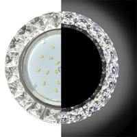 Ecola GX53 H4 LD5361 Glass Круг с крупными стразами Конус с подсветкой/фон зерк./центр.часть хром 52