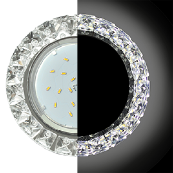 Ecola GX53 H4 LD5361 Glass Круг с крупными стразами Конус с подсветкой/фон зерк./центр.часть хром 52