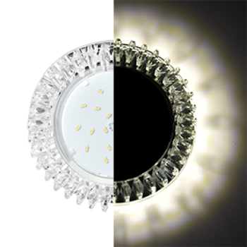 Ecola GX53 H4 LD5361 Glass Круг с прозр. стразами Гребенка с подсветкой/фон зерк./центр.часть хром 5