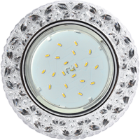 Ecola GX53 H4 LD7040 Светильник встр. искристый с подсветкой "Бабочки" Прозрачный / Хром 35x125 (к+)