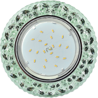 Ecola GX53 H4 LD7040 Светильник встр. искристый с подсветкой "Бабочки" Изумрудный / Хром 35x125 (к+)