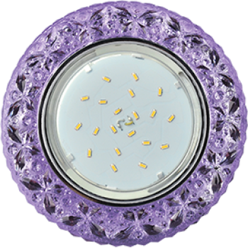 Светильник Ecola GX53 H4 LD7040 Светильник встр. искристый с подсветкой "Бабочки" Сиреневый / Хром 35x125 (к+)