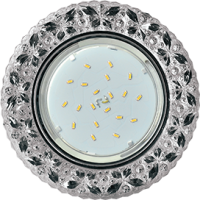 Ecola GX53 H4 LD7040 Светильник встр. искристый с подсветкой "Бабочки" Тонированный / Хром 35x125