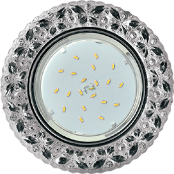 Ecola GX53 H4 LD7040 Светильник встр. искристый с подсветкой "Бабочки" Тонированный / Хром 35x125