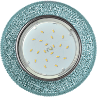 Светильник Ecola GX53 H4 LD7069 встр. искристый с подсветкой "Модерн" Голубой / Хром 35x125 (к+)