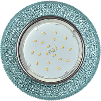 Светильник Ecola GX53 H4 LD7069 встр. искристый с подсветкой "Модерн" Голубой / Хром 35x125 (к+)