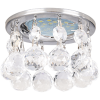Светильник Ecola MR16 CR1002 GU5.3 Glass Стекло Круг с большими хруст. на прямом подвесе Прозрачный / Хром 84x90