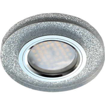 Светильник Ecola MR16 DL1650 GU5.3 Glass Стекло Круг Серебряный блеск / Хром 25x95