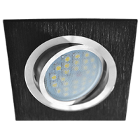 Ecola MR16 DL205 GU5.3 Светильник встр. литой поворотный Квадрат Шлифованный черный / Хром 25x92x92