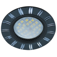 Светильник Ecola MR16 DL3184 GU5.3 встр. литой (скрытый крепеж лампы) Черный/Алюм Двойные Реснички по кругу 23x78