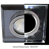 Ecola MR16 LD1651 GU5.3 Glass Стекло с подсветкой Квадрат скошенный край Черный / Черный хром 25x90x