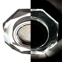 Ecola MR16 LD1652 GU5.3 Glass Стекло с подсветкой 8-угольник с прямыми гранями Хром / Хром 25x90 (кd