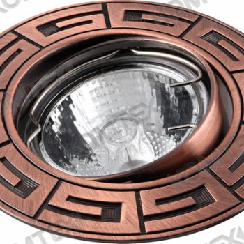 Светильник точечный поворотный MR16 GU5.3 Комтех Antic 51 0 18 л.н/п MR 16 c античным рисунком,медь