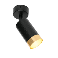 Спот GU10 IP20 чёрный/золото CELLA D60x170мм Wolta (1)